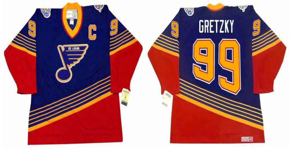 2019 Men St.Louis Blues #99 Gretzky blue CCM NHL jerseys->st.louis blues->NHL Jersey